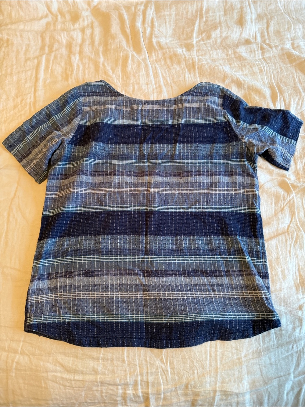 Ace & Jig Blue Striped Short Sleeve Tee M - Picture 2 of 7